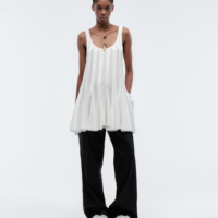 Pantalon à plis en soie et laine couture - Bleu nuit - Carven - Carven
