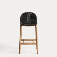 Tabouret Alipa en bois d'acacia et corde gris foncé 75 cm - Kave Home - Kave Home