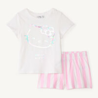 Set 2 pièces de pyjama t-shirt + short Hello Kitty pour fille-Orchestra