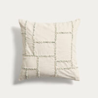 Housse de coussin Verion brodée verte 45 x 45 cm - Kave Home - Kave Home