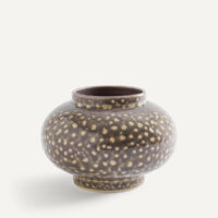 Vase Rond En Céramique Émaillée Tachetée