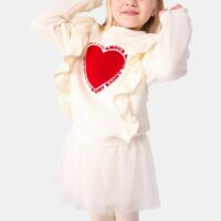 Sweat Col Rond Avec Volants En Molleton-PETIT BATEAU