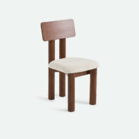 Chaise En Frêne Massif Teinté Et Bouclette