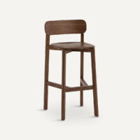 Chaise De Bar En Noyer Massif