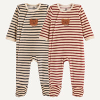 Lot De 2 Pyjamas 1 Pièce Rayés
