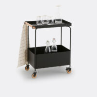 Desserte À Roulettes En Acier Noir
