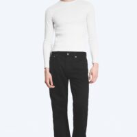 WEEKDAY - Space jean taille mi-haute coupe droite décontractée - Black Rinse - Noir