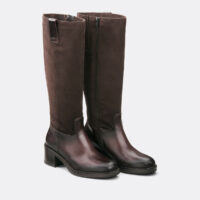 Bottes En Cuir Bi-matière Claire-JONAK