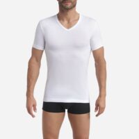 Lot De 2 T-shirts Unis Col V Blanc ECODIM-DIM