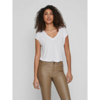 Tee Shirt Col V Manches Courtes-VILA
