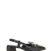 Ballerines Slingback Pointues En Cuir-MJUS
