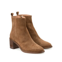 Boots À Talon En Cuir Suédé