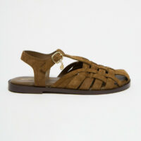 Sandales Plates En Cuir Suédé