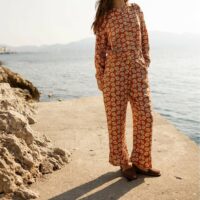 Blouse Imprimée À Col Tailleur