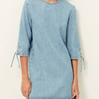 Robe Courte À Manches 3/4 Lacées