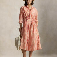 Robe Chemise Rayée À Manches Longues
