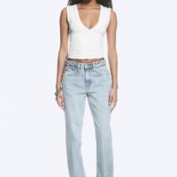 WEEKDAY - Jean droit standard taille mi-haute Laika - Dream Blue - Bleu clair
