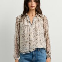 Blouse Imprimée À Col Montant À Nouer-PEPE JEANS