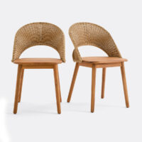 Lot De 2 Chaises De Jardin En Acacia Massif