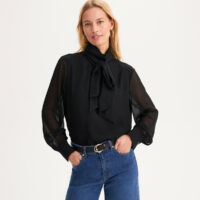 Blouse Lavallière Manches Longues-ANNE WEYBURN