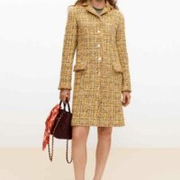 Manteau en tweed - Jaune