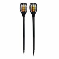 2 mini torches solaires maity sun led - h 70 cm - blanc chaud--Blanc-LUMI JARDIN