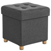 2 Tabouret de rangement pliable 40 x 38 x 38 cm gris foncé--Gris-SONGMICS