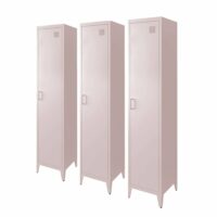3 armoires chambre en acier rose