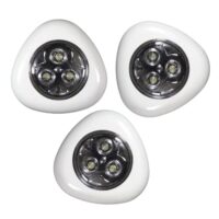 3  lampes led à pression blanc sans file avec fixation adhésive--Blanc-Altobuy