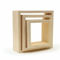 3 petites étagères carrées en bois 22 x 22 x 8 cm-Bois-Beige-Graine Créative