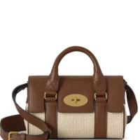 Mini sac à bandoulière Bayswater en raphia - Mulberry