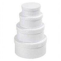4 boîtes rondes en carton blanc 4 x 8 cm à 7 x 14 cm--Blanc-Youdoit