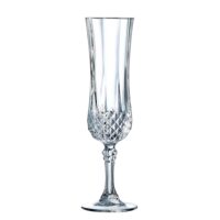 6 flûtes à champagne 12cl - verre ultra transparent au design vintage-Verre-Transparent-Cristal d'Arques