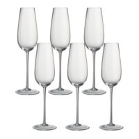 6 verres à champagne transparent 7.5x7.5x26.5 cm-Verre-Transparent-J-line