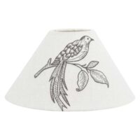 Abat-jour oiseau brodé--Beige-Stof