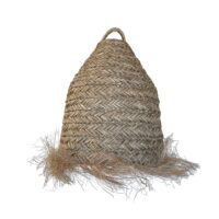 Abat-jour seul jonc de mer beige h47cm--Beige-LUMISKY