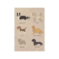 Accroche murale Chiens en coton beige 70 x 100 cm-Coton-Multicolore-Lorena Canals