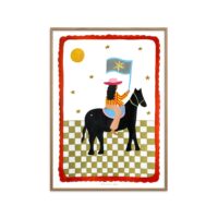 Affiche ''The more I Travel'' Cadre en Chêne - 50x70 cm-Chêne-Multicolore-Poster & Frame