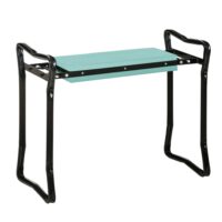 Agenouilloir de jardin en métal noir avec assise 58x28x49 cm-Métal-Noir-OKWISH