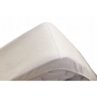 Alèse protège matelas molleton en coton blanc 110x190 cm-Coton-Blanc-Linandelle