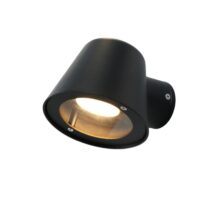 Applique murale aluminium noir gu10 ip44 ø11