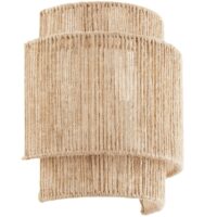 Applique murale en jute avec structure en acier style bohème 40w--Marron-Tectake