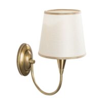 Applique murale en métal bronze antique et tissu h31 cm-Métal-Marron-Calicosy