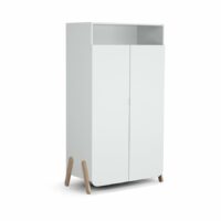 Armoire 2 portes + 1 niche en bois de hêtre Pirate blanc-Bois-Blanc-AT4