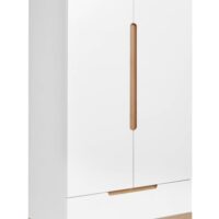 Armoire 2 portes avec tiroir effet bois Blanc-Bois-Blanc-CAMIF