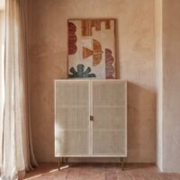 Armoire 2 portes cannage en rotin L90--Beige-Maisons du Monde
