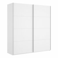 Armoire 2 portes effet bois blanc 210x65h204 cm-Bois-Blanc-Dmora