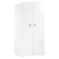 Armoire 2 portes New Basic Boutons coeur rose--Blanc-Baby Price
