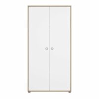 Armoire 2 portes style moderne effet bois chêne beige pour chambre-Bois-Beige-Galipette