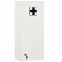 Armoire à pharmacie murale 5 étagères bois et verre blanc-Verre-Blanc-Kleankin